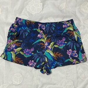 Columbia Blue Floral Women's Athletic Shorts